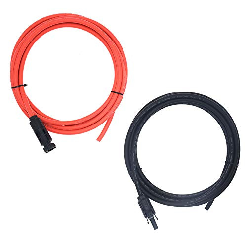 1 Pair Black + Red 10AWG(6mm²) MC4 Solar Adaptor Cable Solar Panel Extension Cable Wire MC4 Connector Solar Extension Cable with MC4 Female and Male Connectors (10 FT) 1 Pair Black + Red 10AWG(6mm²) MC4 Solar Adaptor Cable Solar Panel Extension Cable Wire MC4 Connector Solar Extension Cable with MC4 Female and Male Connectors (10 FT)