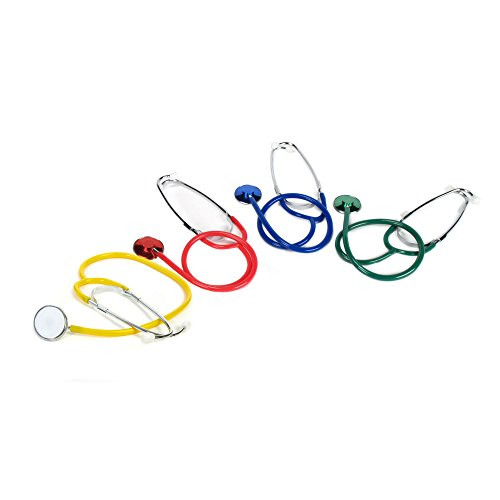 AMEP AEP71348 Stethoscopes, Blue/Red/Yellow/Green (Pack of 4)