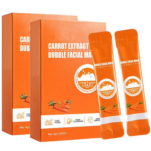 Panmall 24PCS Carrot Bubble Mask, Carrot Bubble Cleaning Facial Mask, Clean Pore Purifying Mud Film Face Mask Deep Cleanse Mask, Carrot Bubble Remove Blackheads Mask, for All Types of Skin