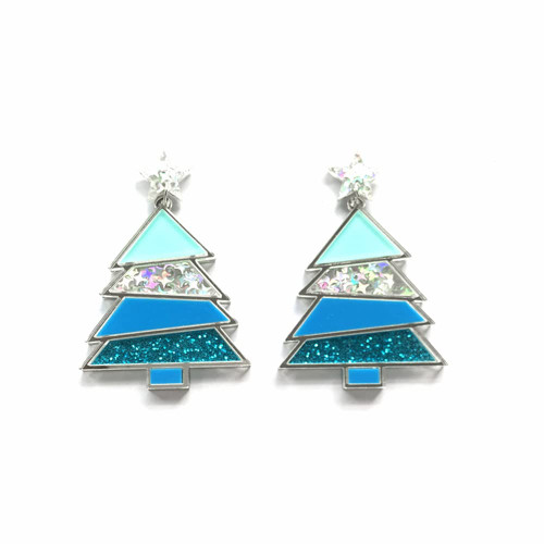Pingyongchang Christmas Tree Acrylic Glitter Earrings for Women Girl Lightweight Stars Drop Dangle Earrings Statement Holiday Jewelry Xmas Gifts-Blue Pingyongchang Christmas Tree Acrylic Glitter Earrings for Women Girl Lightweight Stars Drop Dangle Earrings Statement Holiday Jewelry Xmas Gifts-Blue
