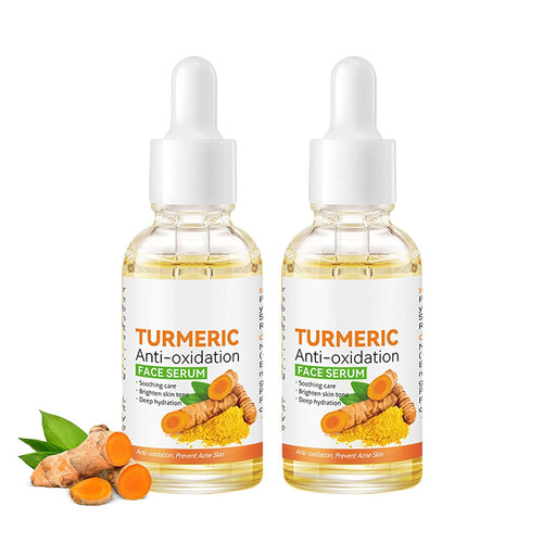 2pcs Turmeric Anti-oxidation Serum , Turmeric Anti Oxidation Face Serum, Turmeric Oil for Dark Spots, Turmeric Dark Spot Removal Correction Essence and Turmeric Moisturizing Facial Essence,Turmeric Repair Face Serum