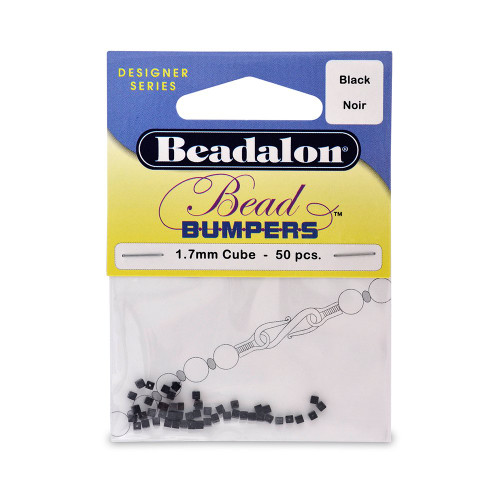 Artistic Wire Beadalon Bead Bumper 1.7mm Cube Black, 50-Piece