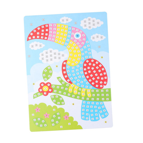 MAGICLULU Toddler Mosaic Sticker Handmade Mosaic Sticker Mosaic Sticker Art Sticky Mosaic Sticker Kit Mosaic Sticker Toy Sticker for Kids Puzzle Toys Craft Toys Kid Toy Supplies Number Child