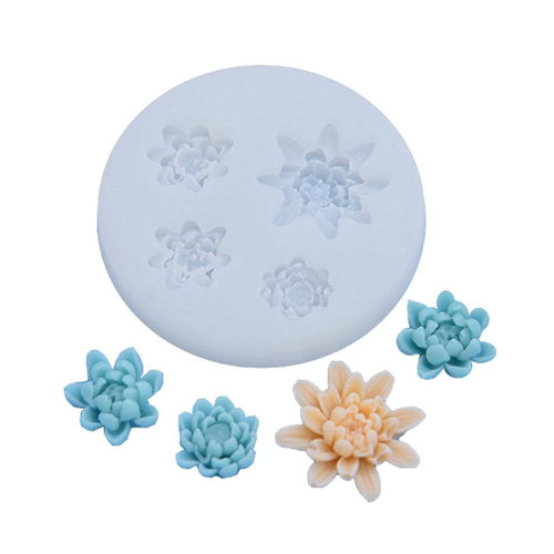3D Flower Silicone Soap Mold Flower Fondant Mold For Cake Decoration Chrysanthemum Flower Candy Making Baking Mold Unique Flower Shaped Desserts Chocolate Mold Beautiful Dessert Making Tool
