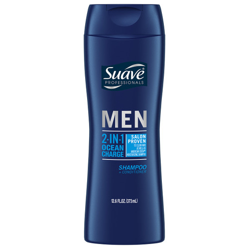 Suave Men 2 in 1 Shampoo and Conditioner, Ocean Charge, 12.6 Fl Oz (Pack of 1)