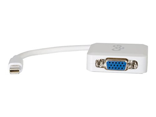 C2G/Cables to Go 54316 Mini DisplayPort to VGA Adapter Active Converter Male to Female, TAA Compliant, White (8 Inches)