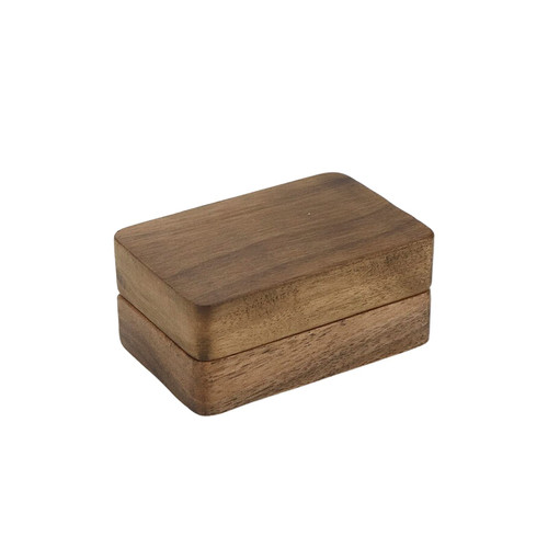 KUMGROT Wooden Wedding Ring Box Double Ring Box Ring Bearer Box Wood Ring Holder Jewelry Storage Box for Engagement Proposal Wedding Ceremony Gift