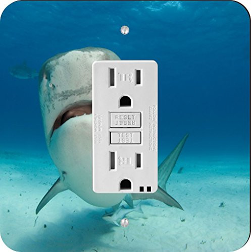 Rikki Knight Tiger Shark Nose-Up Single GFI Light Switch Plate
