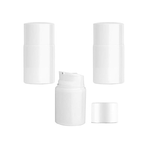 3 PK (30ml/1oz) White Plastic Empty Vacuum Bottle Airless Vacuum Pump Bottle Makeup Cream Lotion Sample Packing Travel Dispenser Containers Toiletries Liquid Storage Bottle for Essence Lotion Serums