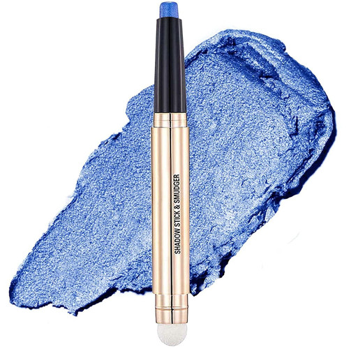 Blue Eyeshadow Stick 2 in 1 Cream Shimmer Smooth Eye shadow Pencil Eyeliner Hypoallergenic Waterproof Long Lasting Eye shadow Highlighter Stick Multi-Dimensional eyes Look (16# Midnight Blue Shimmer) Blue Eyeshadow Stick 2 in 1 Cream Shimmer Smooth Eye shadow Pencil Eyeliner Hypoallergenic Waterproof Long Lasting Eye shadow Highlighter Stick Multi-Dimensional eyes Look (16# Midnight Blue Shimmer)
