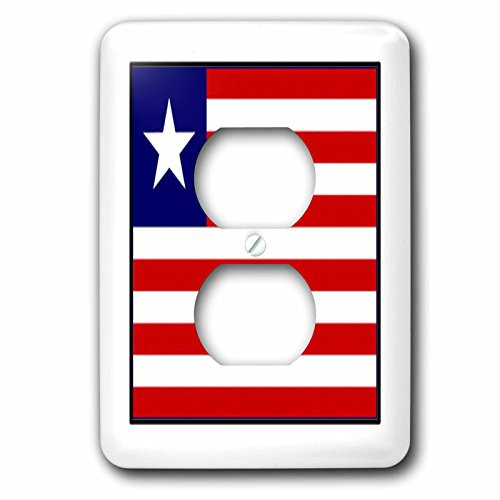 3dRose LLC lsp_80995_6 Photo of Liberia Flag Button 2 Plug Outlet Cover