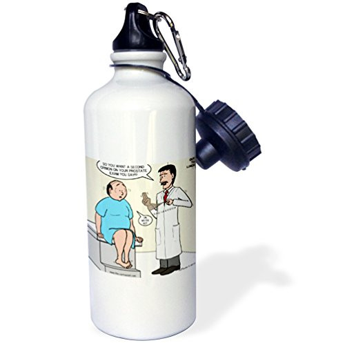 3dRose Medical Second Opinion for Prostate Exam Sports Water Bottle, 21 oz, White 3dRose Medical Second Opinion for Prostate Exam Sports Water Bottle, 21 oz, White