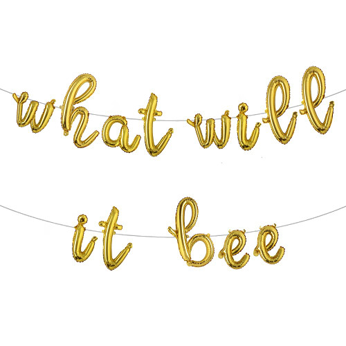 What Will It Bee Party Balloons What Will It Bee Banner Baby Shower Party Decoration for Gender Reveal Party Decoration What Will Be Shower Party Supplies (L What Will IT BEE Gold)