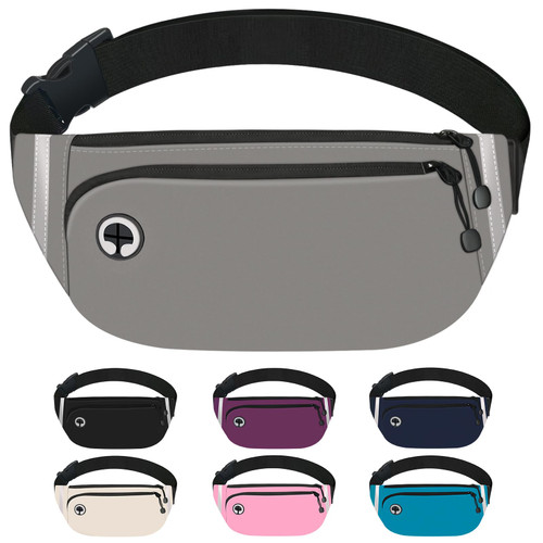 Fanny Packs for Women Men, Fashion Waist Pouch with Waterproof & Reflective Strip, Lightweight Slim Belt Bag with Adjustable Belt, Crossbody Waist Bag for Hiking Cycling Walking Traveling(Grey) Fanny Packs for Women Men, Fashion Waist Pouch with Waterproof & Reflective Strip, Lightweight Slim Belt Bag with Adjustable Belt, Crossbody Waist Bag for Hiking Cycling Walking Traveling(Grey)