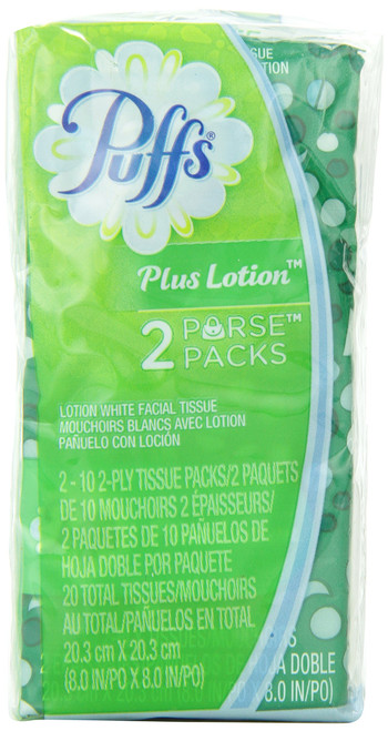 Puffs Plus Lotion Facial Tissues, 2 to Go Packs, 10 Tissues Per Pack - Packet (20 Tissues Total)