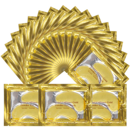 Under Eye Patches, 20 Pairs Collagen Eye Pads 24K Gold Eye Mask Crystal Collagen Eye Mask Patches for Deep Moisturizing, Wrinkle, Eye Bags, Dark Circles and Puffiness