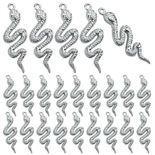 Hmjpng 32 Pieces Antique Silver Snake Dangle Charms Vintage Alloy Animal Snake Shape Pendant Craft Supplies for DIY Necklace Bracelet Keychains Jewelry Making Decor Hmjpng 32 Pieces Antique Silver Snake Dangle Charms Vintage Alloy Animal Snake Shape Pendant Craft Supplies for DIY Necklace Bracelet Keychains Jewelry Making Decor