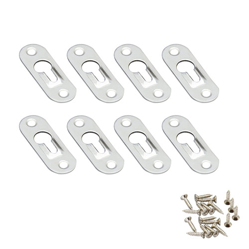 Lpdphanxfkx Single Keyhole Hangers with Screws, 50 Pcs Metal Keyhole Hanging Sliver Hanging Fasteners for Mirror Picture Frames Photo