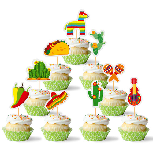 45 Pcs Mexican Fiesta Cupcake Toppers Mexican Cactus Donkey Sombrero Pepper Taco Maraca Guitar Cupcake Toppers Cake Picks for Mexican Themed Cake Decorations Party Decorations 45 Pcs Mexican Fiesta Cupcake Toppers Mexican Cactus Donkey Sombrero Pepper Taco Maraca Guitar Cupcake Toppers Cake Picks for Mexican Themed Cake Decorations Party Decorations