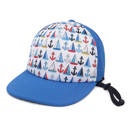 UPF 50+ Kids Baseball Hat Visor to Protect Against UV Sun Rays - Toddler Boy Girl Quick Dry Sun Hats and Print Baseball Cap Blue