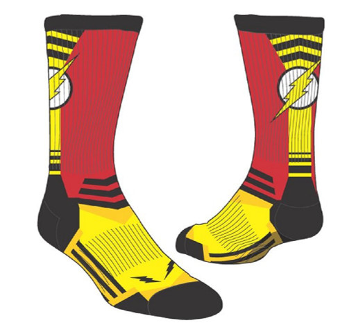 Flash Bolt Logo Men's Active Crew Socks DC Comics