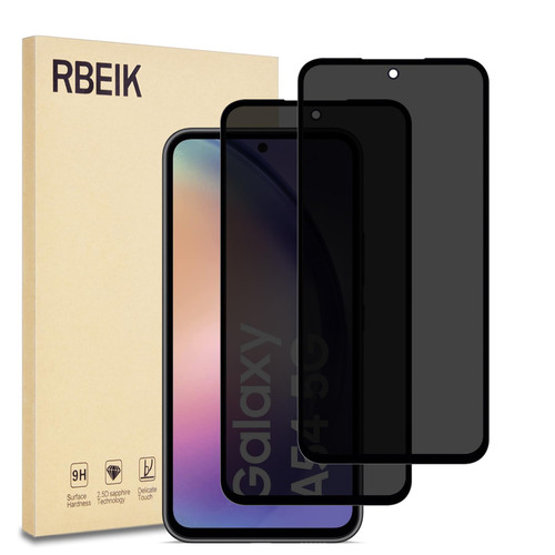 RBEIK 2PACK 9H Hardness Anti-Spy Tempered Glass Privacy Screen Protector for Samsung Galaxy A54 5G (Black)