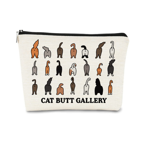 BARPERY Cat Butt Gallery Makeup Bag,Cute Cat Kitty Kitten Funny Quotes Cosmetic Bag Best Gift Idea for Cat Lovers Teen Girls Women,Cat Owners Gifts,Birthday Christmas Valentine's Day Gift Makeup Bag BARPERY Cat Butt Gallery Makeup Bag,Cute Cat Kitty Kitten Funny Quotes Cosmetic Bag Best Gift Idea for Cat Lovers Teen Girls Women,Cat Owners Gifts,Birthday Christmas Valentine's Day Gift Makeup Bag