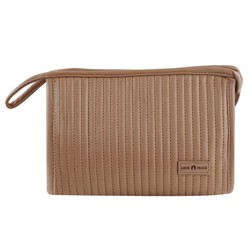 DEWEL Makeup Cosmetic Bag with Handle, Large Capacity Travel Cosmetic Bag, Zipper Make Up Bag, Pouch Travel Cosmetic Makeup Organizer for Women, Portable Makeup bag as toiletry bag (Brown) DEWEL Makeup Cosmetic Bag with Handle, Large Capacity Travel Cosmetic Bag, Zipper Make Up Bag, Pouch Travel Cosmetic Makeup Organizer for Women, Portable Makeup bag as toiletry bag (Brown)