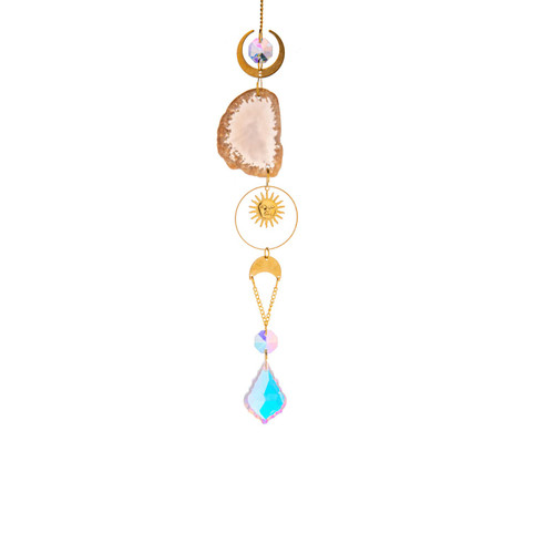 TANOMA Hanging Crystals for Windows, Agate Pendant Suncatcher Crystal Prism Balls, Rainbow Maker