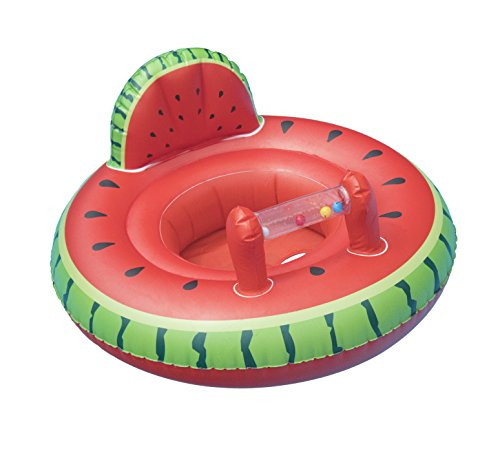 Swimline Watermelon Baby Seat Pool Inflatable Ride-On, Red, Green Swimline Watermelon Baby Seat Pool Inflatable Ride-On, Red, Green