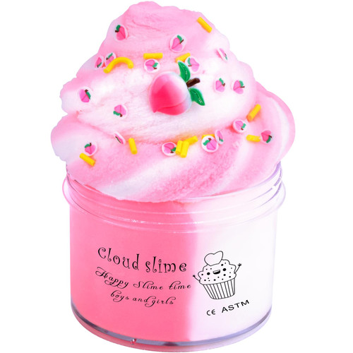 Cute Pink Peach Slime, Super Soft and Non-Sticky Cloud Slime, DIY Slime Kit for Girls Boys, Kids Party Favors Slime Putty Stress Relief Toys