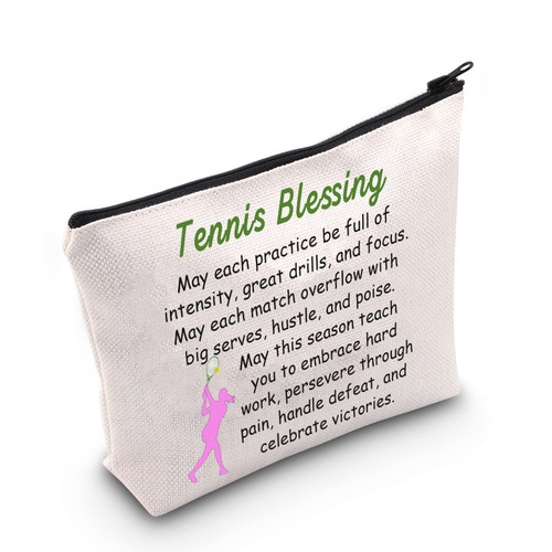 MEIKIUP Tennis Cosmetic Bag Tennis Lovers Gifts Tennis Player Makeup Zipper Pouch Travel Bag Tennis Team Gifts for Tennis Player (Tennis Blessing Bag) MEIKIUP Tennis Cosmetic Bag Tennis Lovers Gifts Tennis Player Makeup Zipper Pouch Travel Bag Tennis Team Gifts for Tennis Player (Tennis Blessing Bag)