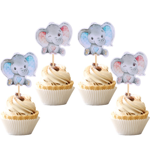 36 PCS Pink or Blue Elephant Cupcake Toppers Baby Shower Boy or Girl Cupcake Picks for Elephant Theme Gender Reveal Baby Shower Kids Boys Girls Birthday Party Cake Decorations Supplies 36 PCS Pink or Blue Elephant Cupcake Toppers Baby Shower Boy or Girl Cupcake Picks for Elephant Theme Gender Reveal Baby Shower Kids Boys Girls Birthday Party Cake Decorations Supplies