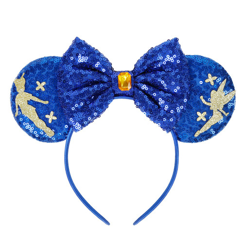 WOVOWOVO Mouse Ears Bow Headbands for Women Girls, Fairy Sequin Ears Headband Glitter Party Princess Decoration Cosplay Costume Hairbands Accessories