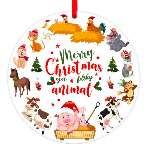 PETCEE Funny Christmas Ornament Merry Christmas Ya Filthy Animal Ornaments for Christmas Tree Kevin Home Alone Funny Christmas Movie Ornament Christmas Hanging Ornaments Decorations for Home Christmas