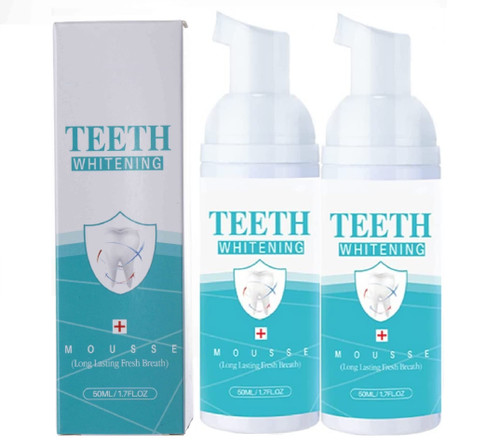2 Pcs Teeth Whitening Mousse Foam,Toothpaste Mouthwash,Foam Toothpaste Remove Stains,Long-Lasting Freshness.