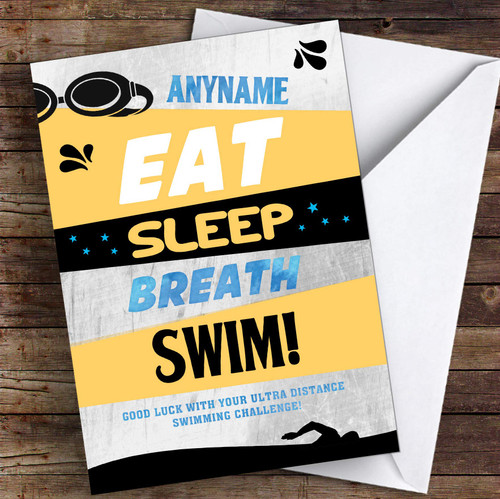 Eat Sleep Breath Ultra Swimming Good Luck Personalized Good Luck Card, Personalized Card, Good Luck Card, Custom Greetings Card