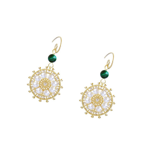 Anneome 1 Pair Vintage Statement Earrings Circle Hook Earrings Vintage Earring Vintage Ear Drop Vintage Drop Earrings Jewlery Fashion Earrings Ear Jewelry Ear Dangle Woman Lucky Ear Hook