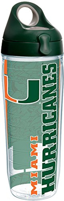 Tervis 1220219 Miami Hurricanes College Pride Tumbler with Wrap and Hunter Green with Gray Lid 24oz Water Bottle, Clear Tervis 1220219 Miami Hurricanes College Pride Tumbler with Wrap and Hunter Green with Gray Lid 24oz Water Bottle, Clear