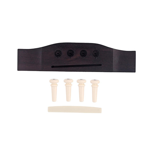 Acoustic Guitar Bridge 4-string Guitar Saddle Bridge Guitar Bridge Nut Mahogany Black Wooden Rosewood Saddle and Nut Kit Guitar Bridge Saddle Acoustic Guitar Bridge