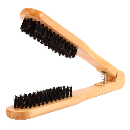 Clamp Hair Brush, Hair Straightening Comb Professional Hairdressing Comb Double Sided Brushes Wooden Anti Static Hair Straightener Tool Clamp Hair Brush, Hair Straightening Comb Professional Hairdressing Comb Double Sided Brushes Wooden Anti Static Hair Straightener Tool