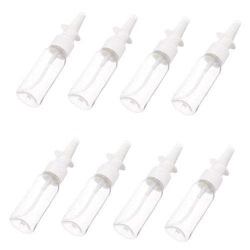 FRCOLOR 8pcs Round Shoulder Bottle with Nasal Spray Empty Nasal Pump Sprayers Nasal Spray Dispenser Nasal Drops Bottle Fine Mist Spray Bottles Filling Travel Plastic Pump Bottle