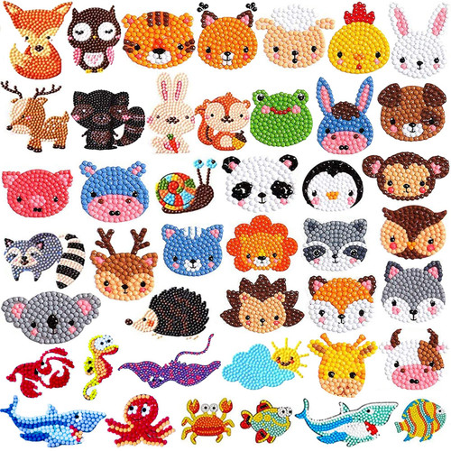 43Pcs 5D Diamond Painting Stickers Kits for Kids,Animal Diamond Painting Stickers by Numbers,DIY Diamond Art Mosaic Stickers,Art Craft Animal Stickers Painting with Diamonds for Kids Beginners 43Pcs 5D Diamond Painting Stickers Kits for Kids,Animal Diamond Painting Stickers by Numbers,DIY Diamond Art Mosaic Stickers,Art Craft Animal Stickers Painting with Diamonds for Kids Beginners