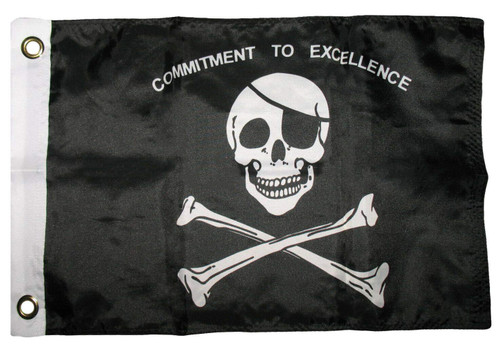 Trade Winds 12x18 Jolly Roger Pirate Commitment to Excellence Boat Flag Grommets Raiders Premium Fade Resistant