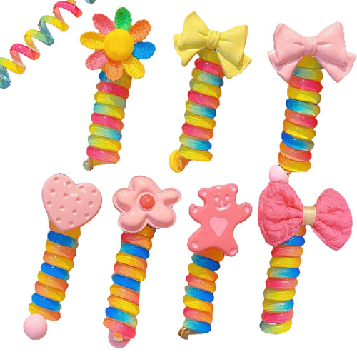 Colorful Telephone Wire Hair Bands,Bowknot Braided Telephone Wire Hair Bands,Telephone Wire Colorful Hair Clips Hair Accessory,Multicolor Ponytail Braids Fixed Spiral Hair Rope Accessory (7 PCS B) Colorful Telephone Wire Hair Bands,Bowknot Braided Telephone Wire Hair Bands,Telephone Wire Colorful Hair Clips Hair Accessory,Multicolor Ponytail Braids Fixed Spiral Hair Rope Accessory (7 PCS B)