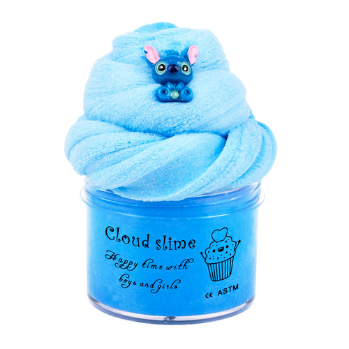 (7oz 200ML) Blue Cloud Slime, DIY Stress Relief Toy Scented Slime with Cute Slime Fun Charms, Birthday Gifts for Kids Girls Boys, Party Favor