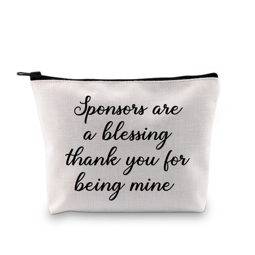 MNIGIU Confirmation Sponsor Gift Sponsor Makeup Cosmetic Bag Sponsors Are A Blessing Appreciation Gift Zipper Pouch (sponsor bag)
