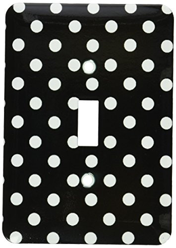 3dRose LLC lsp_20402_1 Black and White Polka Dot Print - Single Toggle Switch