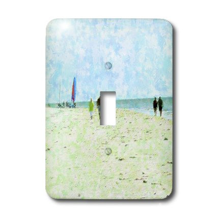 3dRose LSP_38155_1"Red Blue Green Florida Beach Scene Single Toggle Switch