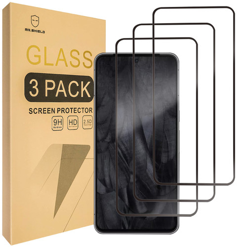Mr.Shield [3-Pack] Screen Protector For Google Pixel 8 [Upgrade Maximum Cover Screen Version] [Full Cover] [Tempered Glass] [Japan Glass with 9H Hardness] Screen Protector